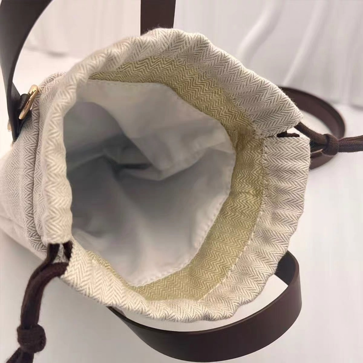 [Limited Collection] Upcycled Dust Bag Rattan Bucket Bag (n/5)